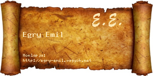 Egry Emil névjegykártya